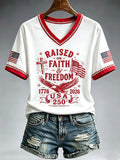 Women'S USA 250Th Anniversary Commemorative Pattern T-Shirt