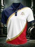 Men's Faith Cross Printed Casual Polo Shirt