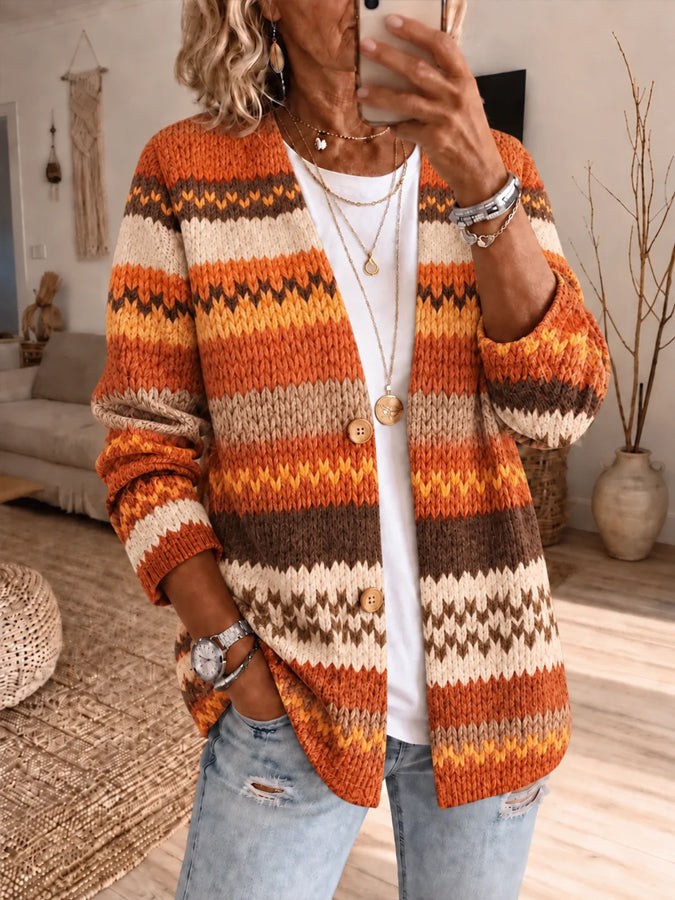 Women'S Fall Printed Casual Cardigan