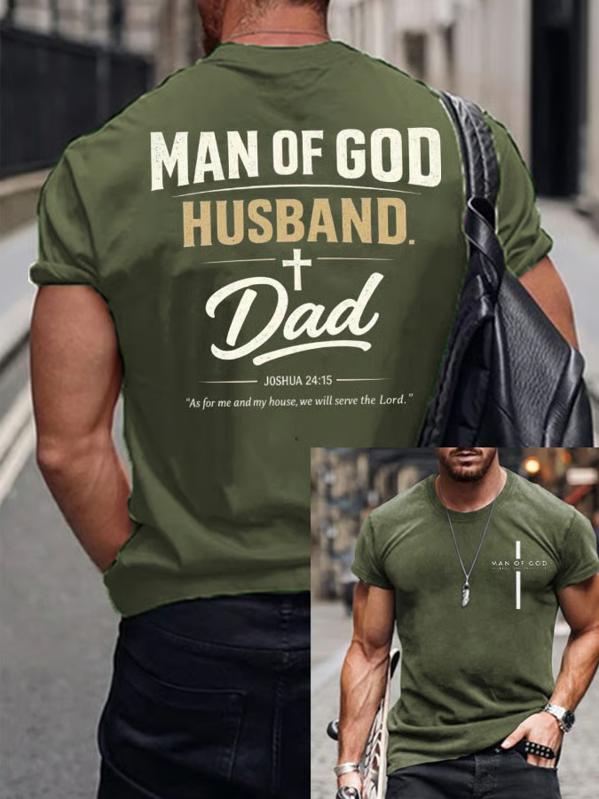 Men's Christian Man of God Husband Dad Graphic T-Shirt