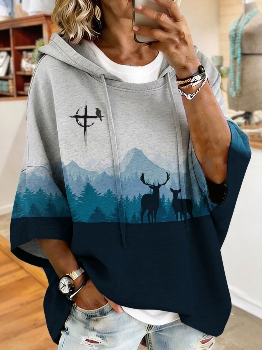 Women's Natural Scenery Faith Printed Hoodie