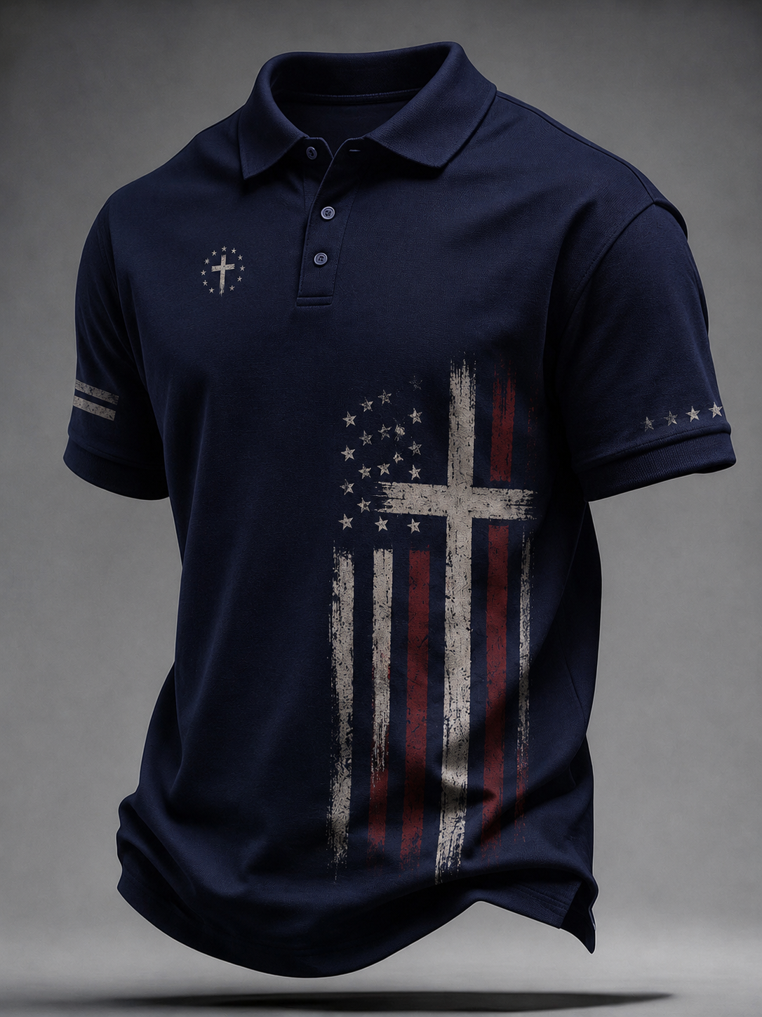 Men's Faith Over Fear Print Casual Polo Shirt