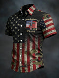 Men'S Faith & 250th Anniversary Print Short Sleeved Shirt