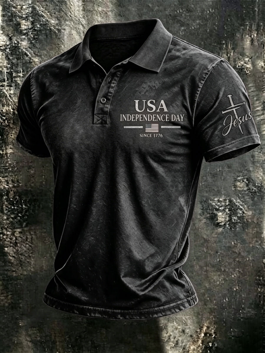 Men'S Independence Day Faith Casual Polo Shirt