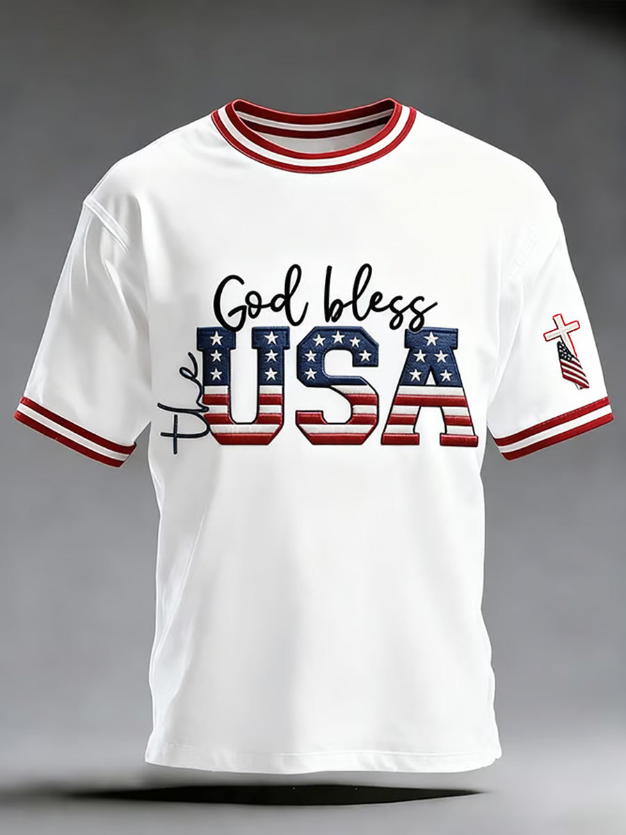 Men's Faith America 250th Anniversary Art Print Casual T-Shirt