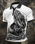 Men'S Retro Faith Printed Lapel Shirt