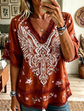 Women's faith printed casual fringe shirt