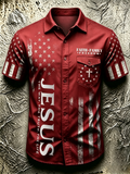 American Faith Cross Commemorative Printed Pocket Shirt