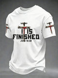Men's Christian Jesus Cross Print Short Sleeve T-shirt
