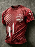 Men'S Retro 250Th Anniversary American Faith Short-Sleeve T-Shirt