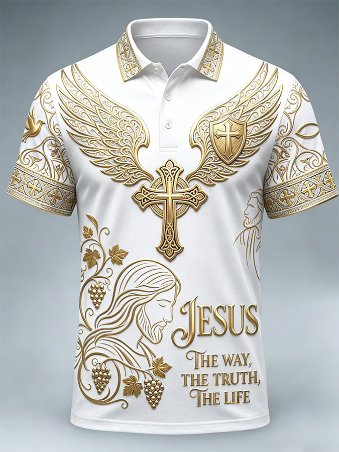 Men's Faith Cross Printed Casual Shirt
