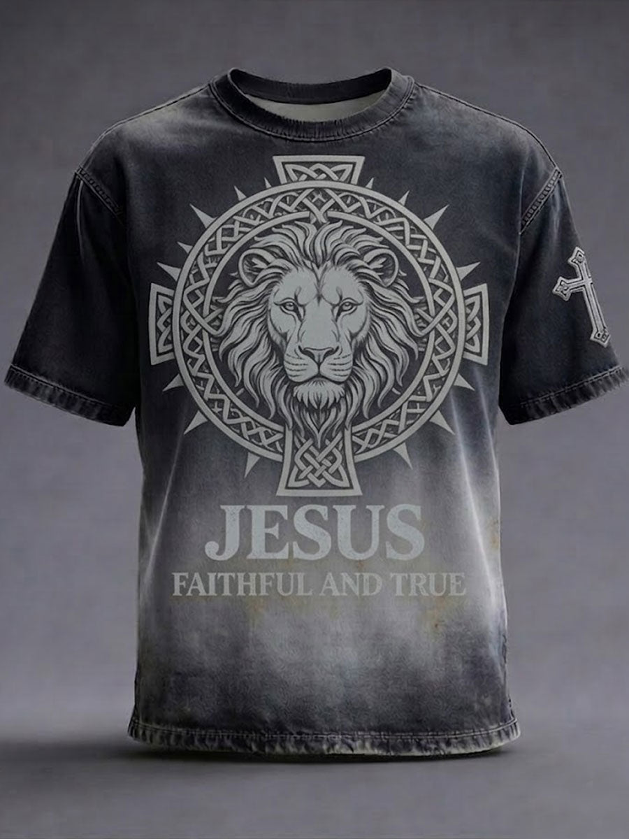 Men'S Faith Print Casual Top