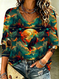 Women's eagle Jackie V-Neck Three-quarter sleeve T-shirt