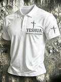 Religious Belief Cross Print Collar Top