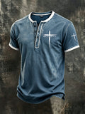 Men'S Faith Cross Henry Button Top