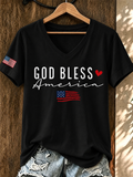 Women'S GOD BLESS Printed Casual T-Shirt