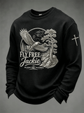 Men'S Fly Free Jackie Mountain Eagle Embroidery Waffle Top