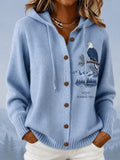 Women's Eagle Jackie Print Hooded Knit Sweatshirt
