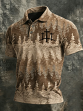 Men's Western-Style Faith Print Casual Polo Shirt
