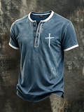 Men'S Faith Cross Henry Button Top
