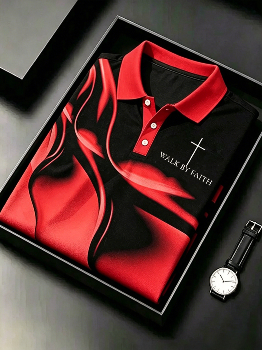 Men'S Christian Cross Floral Print T-Shirt