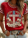 American 250th Anniversary Rhinestone Design Women's T-Shirt