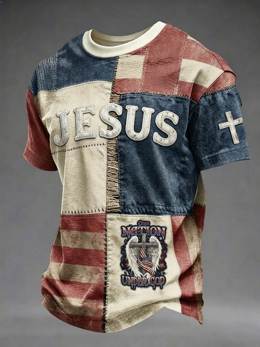 Men'S Faith Print Casual Top