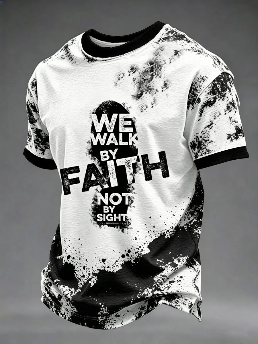 Men'S We Walk By Faith Not By Sight Print Tee