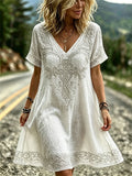 Women's Cross V-Neck Dress