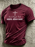 Men's Faith Printed Casual Round Neck T-Shirt