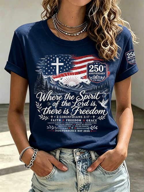 250Th Anniversary Faith Commemorative Printed Round Neck Top In The United States