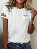 Women'S Faith Cross Round Neck T-Shirt