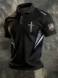 Men'S Retro Faith Print Polo Shirt