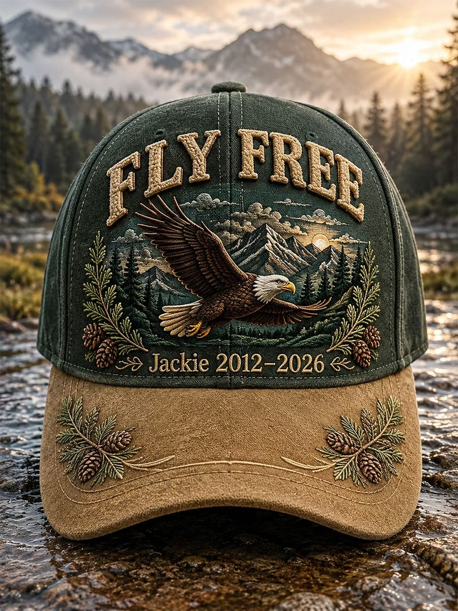 Jackie Fly Free Bald Eagle Mountain Commemorative Retro Baseball Hat