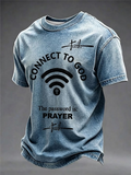 Men's Jesus Religious Beliefs Printed Short Sleeve T-shirt