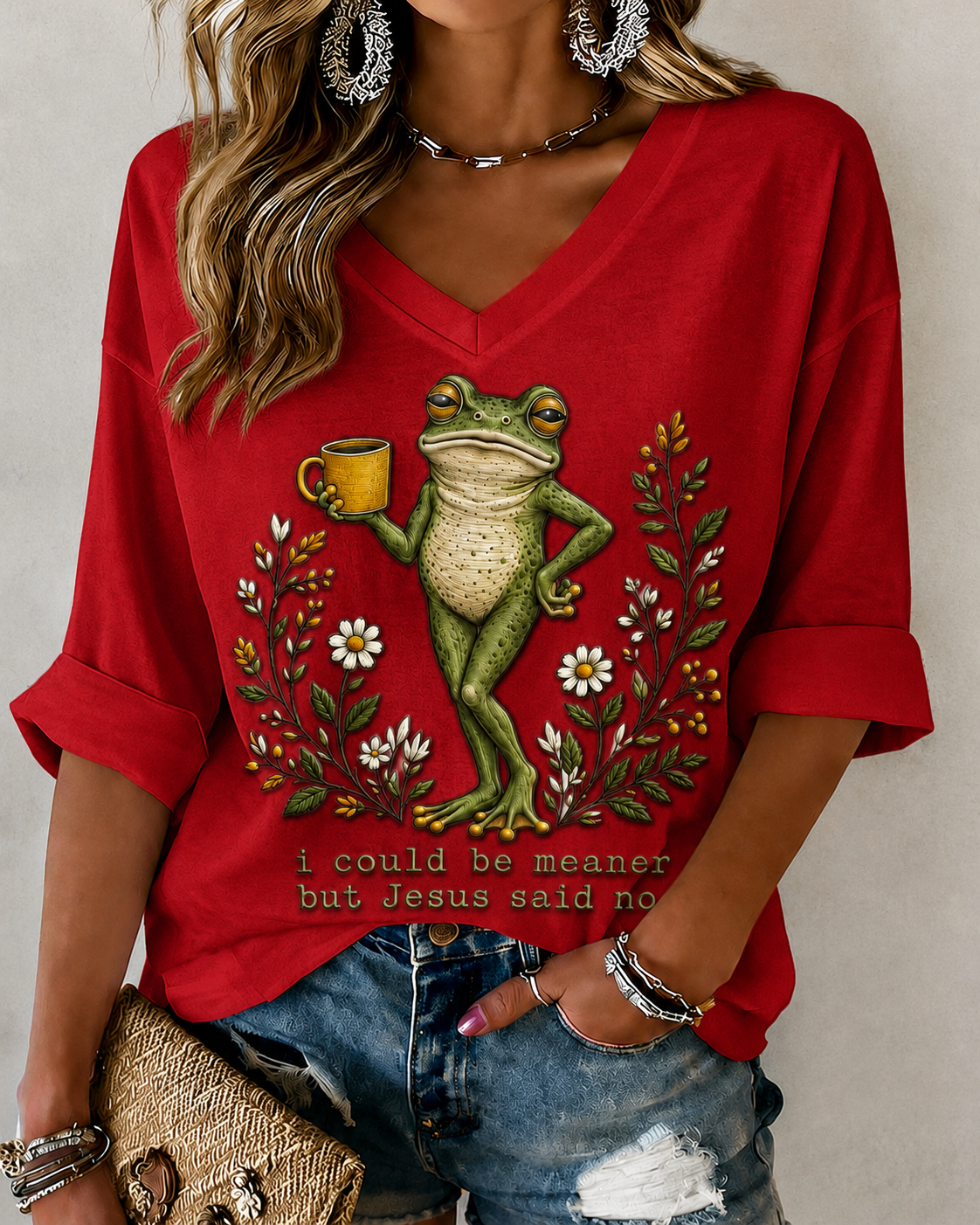 Women's 'Jesus Thinks I'm A Delight' Printed Casual T-Shirt