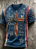 Men'S Retro American Flag Cross