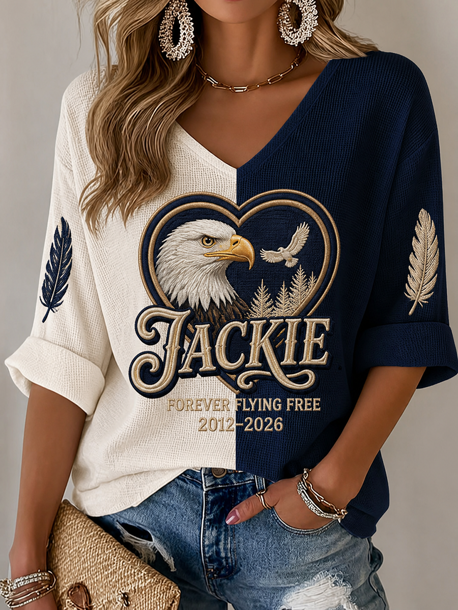 Women'S Eagle Print Waffle Top