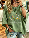 Women's Walking By Faith Pattern Hoodie