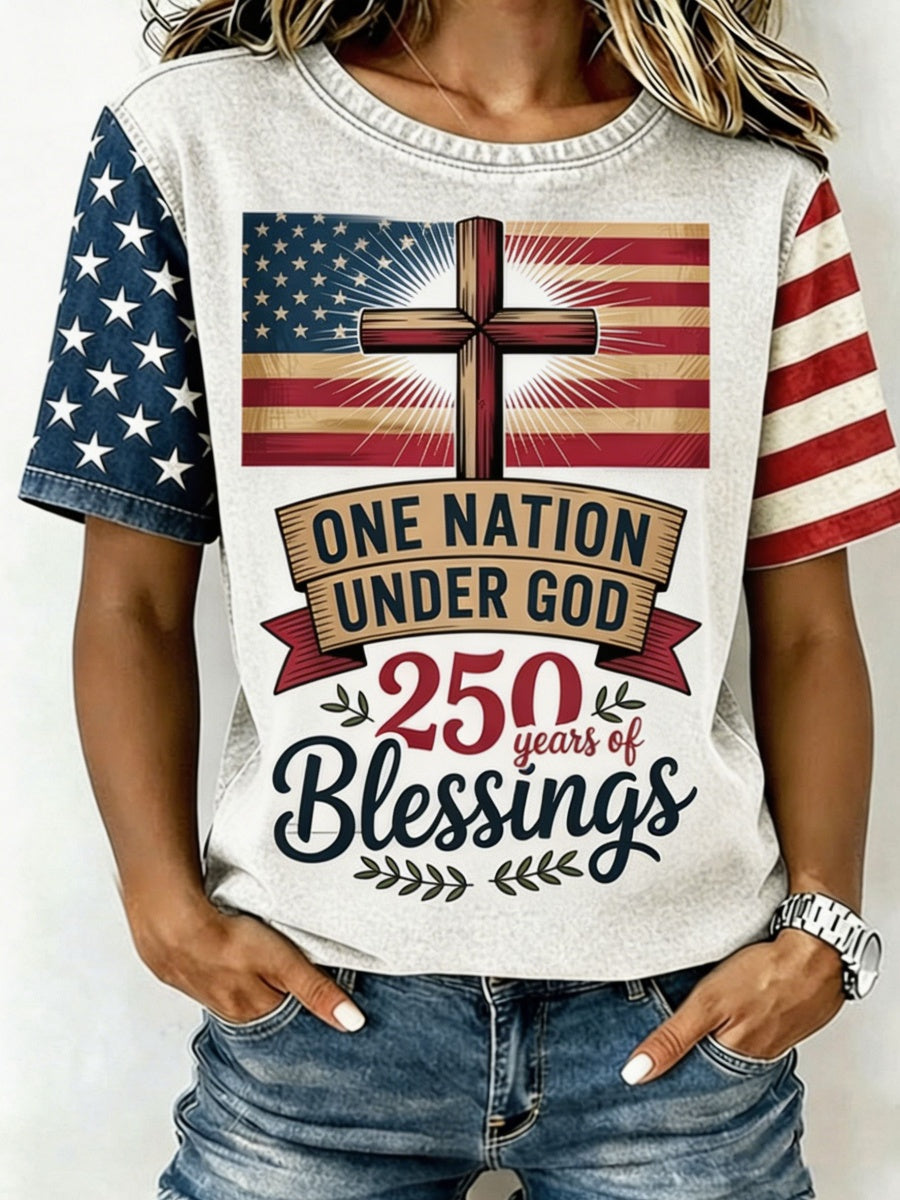 American Faith Print Women's Casual T-Shirt