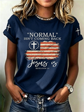 Women's US Flag Faith Print Casual Top
