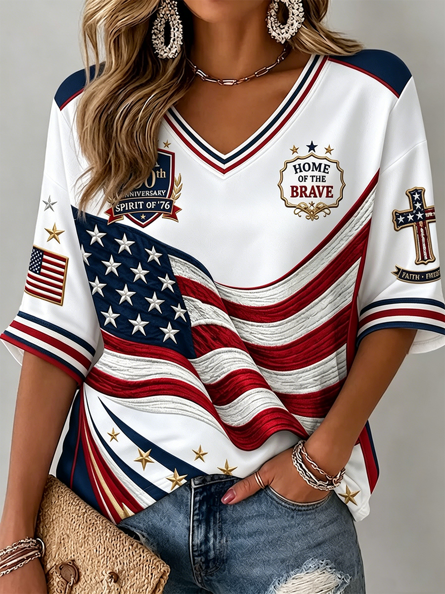 Women's Casual USA 250th Anniversary Graphic T-Shirt