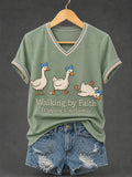 Women'S Faith Printed V-Neck T-Shirt