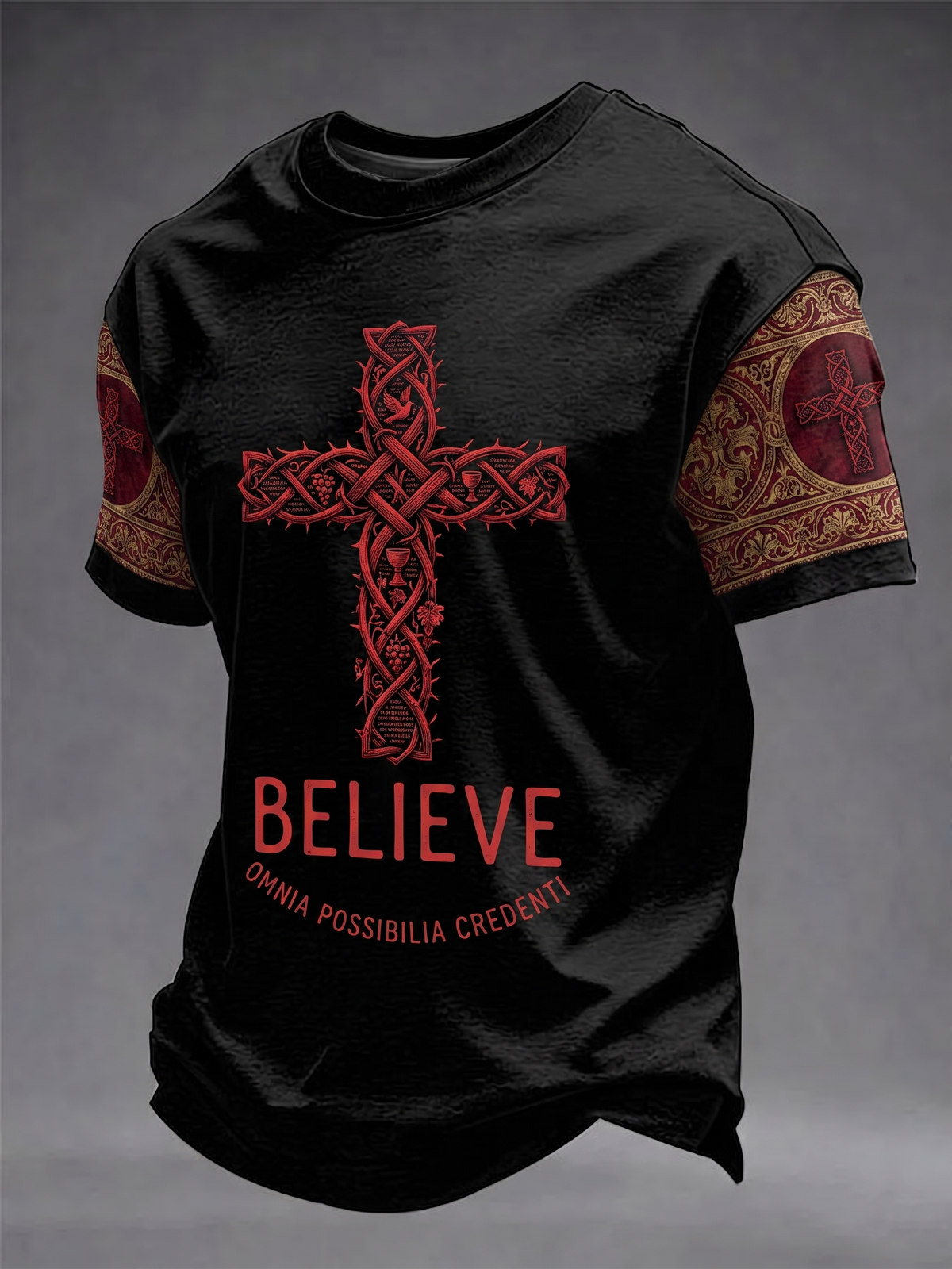 Men'S Faith Cross Printed Casual T-Shirt
