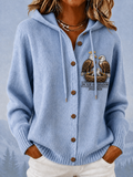 Women's Eagle Jackie Print Hooded Knit Sweatshirt