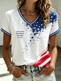 God Shed His Grace On Thee Print Women's V Neck T-Shirt