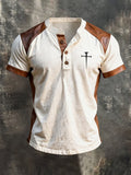 Men'S Faith Casual Washed Cotton Lined Short Sleeved Shirt