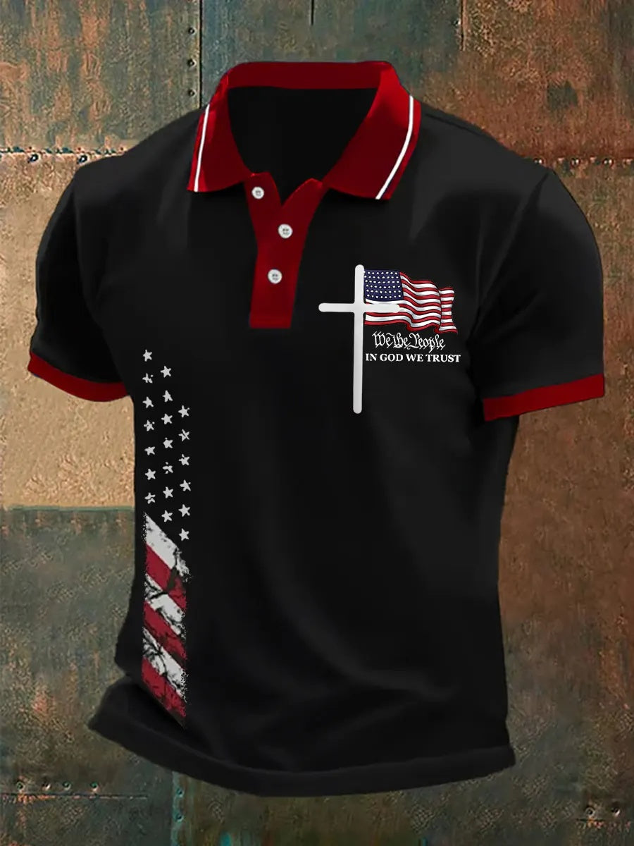Men's U.S. 250th Anniversary Faith Print Polo Shirt