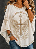 Women's One Nation Under God Cross-Print Linen Top