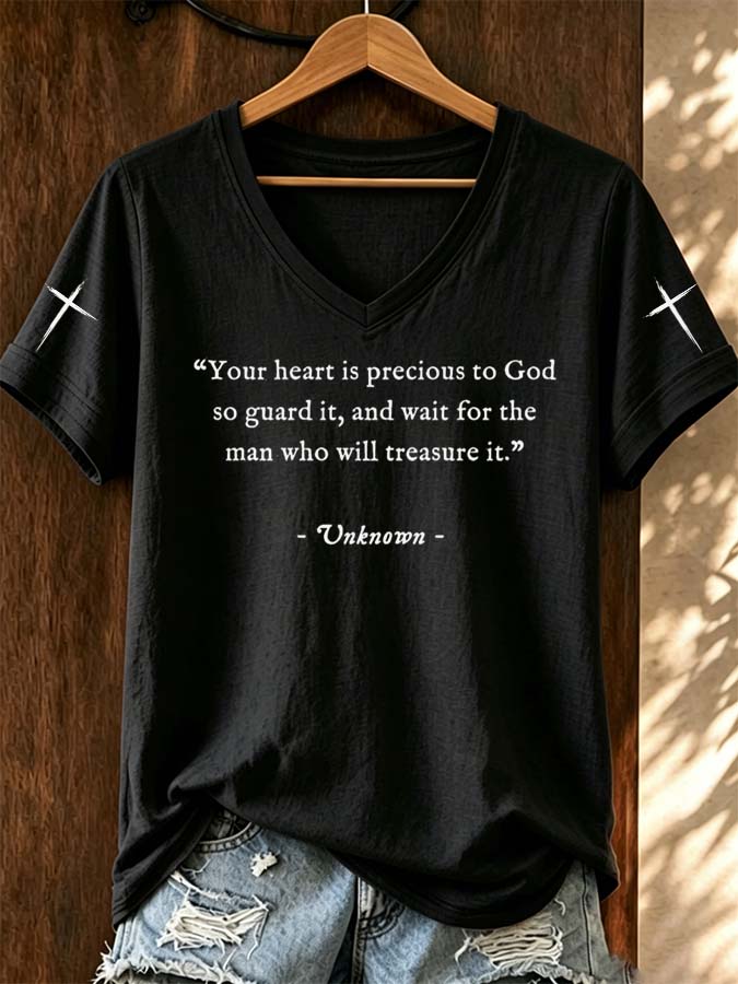 250Th Anniversary Cross Printed V-Neck T-Shirt From The United States